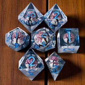 Tree of Life Liquid Core Dice Set: Sharp Edge DnD Dice