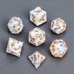 Floral Resin Dnd Dice Set, Polyhedral Dice for Role Playing Games, Dungeon Master Gift
