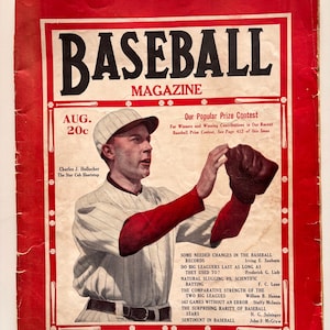 Kolekcjonerski, zabytkowy magazyn baseballowy z sierpnia 1922 r.