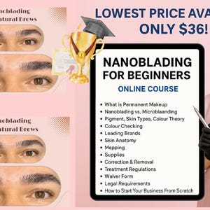 Nanoblading Online Course for Beginners – Learn Natural Brow Techniques + Bonus Client Forms certificate of completion