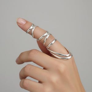 Full Finger Ring in German Silver and Brass, Statement Long Armor Ring, Boho Joint Ring, Gothic Claw Ring, Unique Gift for Her, Armer Ring