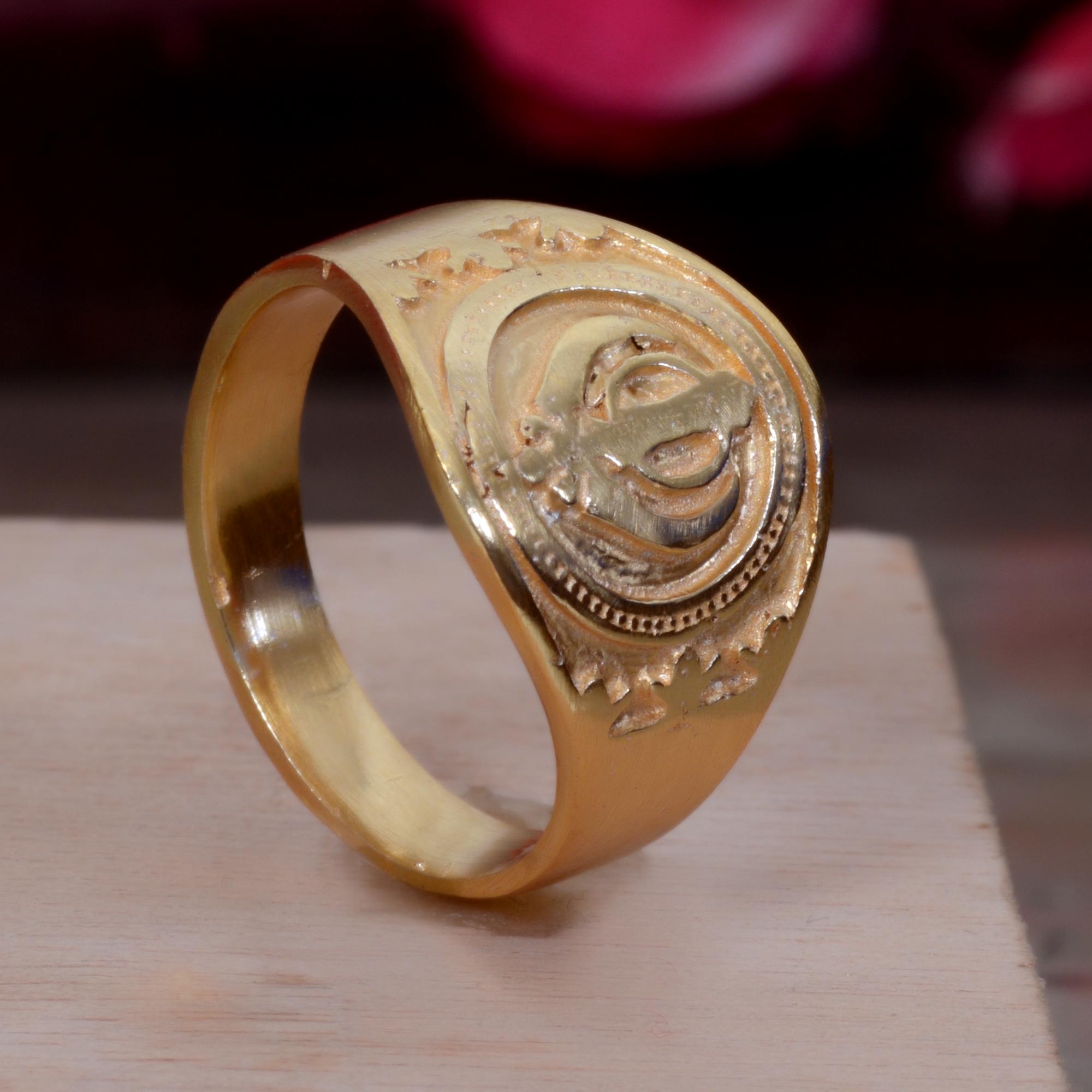 Sikh Rings Stone Khanda Ring, Sikh Symbol Jewellery, Brass Signet Ring, Religious Ring ...