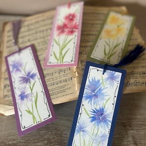 Hand-painted watercolor bookmarks (Set of 4)