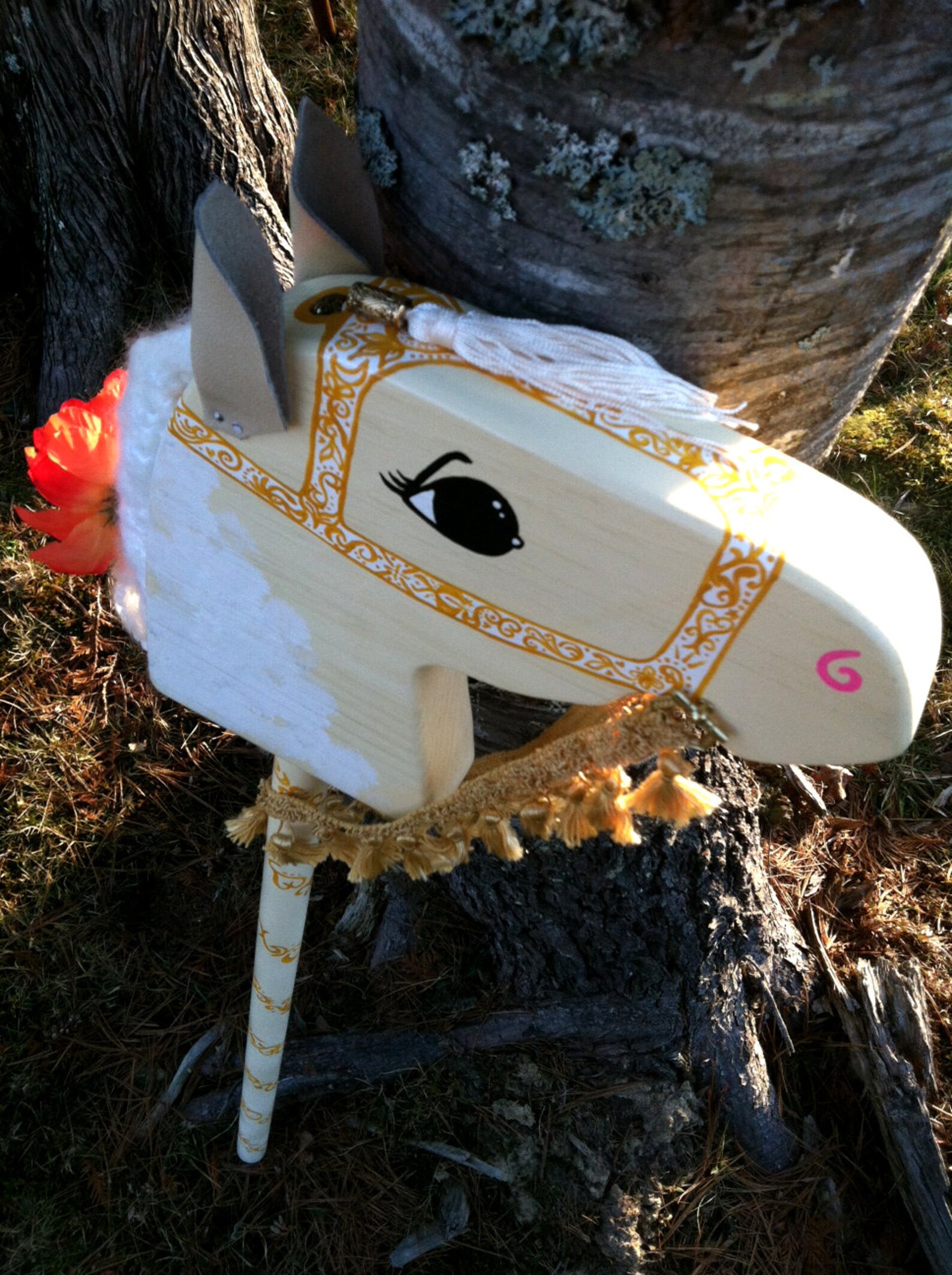 Stick Horse Hobby Horse Fancy Dappled Circus Mare Etsy