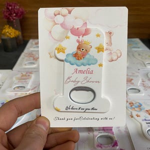 Princess Baby Shower Bottle Opener – Custom Magnet Favor with Teddy Bear – Personalized Gift for Girl Shower Guests - Oh Baby Girl Shower