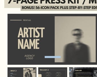 Artist Press Kit Template | Canva EPK for Musicians (PDF)