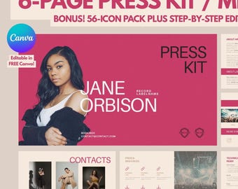 Editable Music Press Kit Template | Canva EPK Design (PDF)