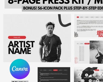 Editable Artist Press Kit Template | Canva EPK (PDF)