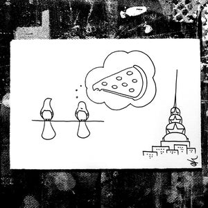 Pigeon be Pigeon Cartoon - pizza