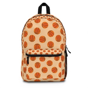Basketball Pattern Backpack, Sporty Bookbag, Athletic Gear, Gift for Sports Lovers, Unisex Backpack for School or Gym