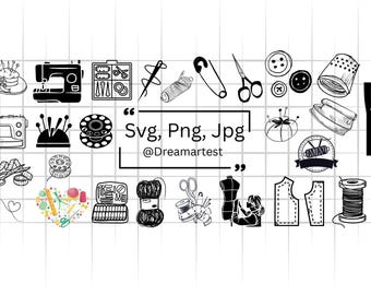 Naaimachine Svg-bundel, naaimachine Clipart, naaimachine gesneden bestanden, naaien SVG, kleermaker Svg, Fashion Svg, digitale downloads