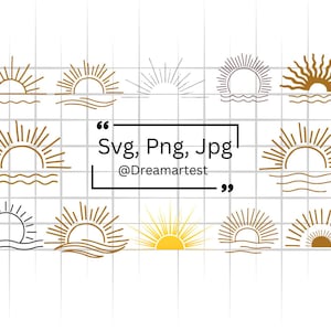 Sunrise Svg Bundle, Sunrise Cut File, Sunset Silhouette, Sunrise Cricut, Sunrise Clipart, Sunrise Vector, Sunset SVG, Digital Download