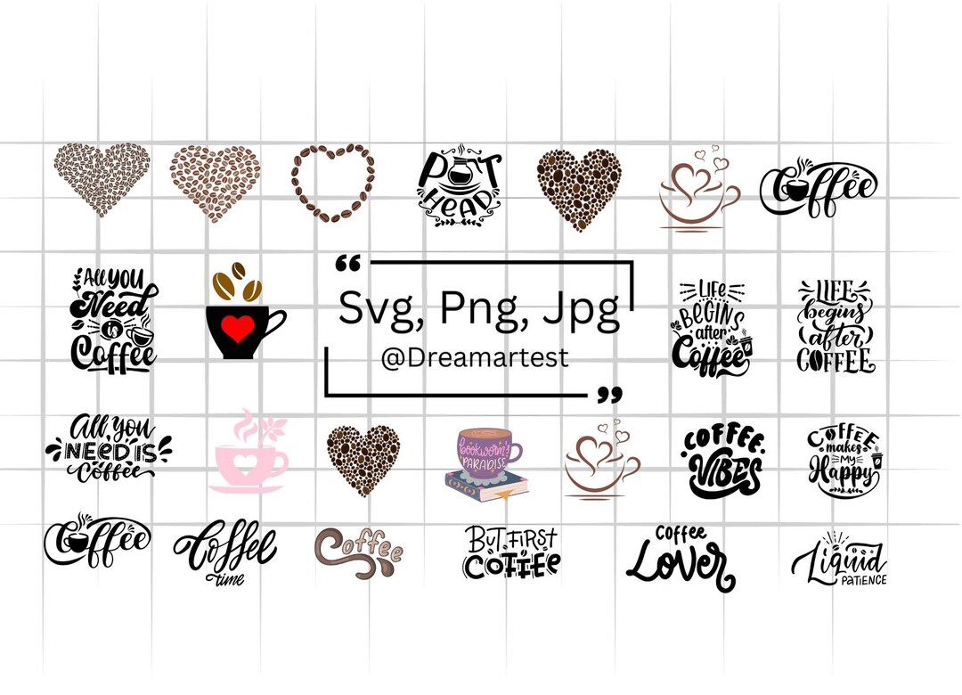 Coffee SVG Bundle, Coffee Png Bundle, Caffeine Svg, Coffee Bar Svg ...