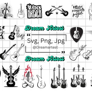 Guitar SVG Bundle, Guitar PNG Bundle, Guitar SVG Cut Files for Cricut, Guitar Clipart, Guitar Silhouette, Classical Guitar, Svg, Png, Jpg.