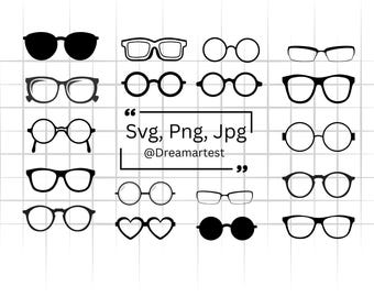 Sunglasses SVG Bundle, Sunglasses PNG Bundle, Sunglasses Clipart, Glasses Svg Cut Files, Summer SVG, Sunglasses Silhouette