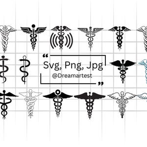 Caduceus SVG Bundle, Medical Symbol, Clipart for Nurses & Doctors, Caduceus Symbol Cut File, Vector Medical Print, Instant Download