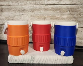 3D Printed Cooler Can Koozie | 12 oz Portable Drink Holder with Handle, Lid