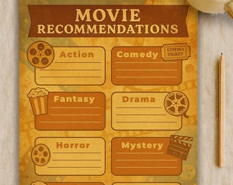 Lista de recomendaciones de películas clásicas: PDF imprimible (versión en blanco y precargada)