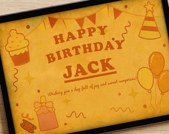 Tarjeta de cumpleaños editable – Diseño imprimible personalizado de feliz cumpleaños – Plantilla PDF personalizada