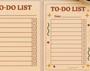 Conjunto de lista de tareas diarias: 2 diseños de planificador diario imprimibles (minimalista y decorativo) Hoja imprimible