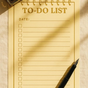 Minimal To-Do List | Vintage Notepad Style Printable | Daily Planner Sheet | A4 PDF