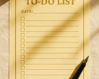 Lista de tareas minimalista / Bloc de notas vintage imprimible / Planificador diario / A4 PDF