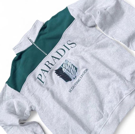 Attack on Titans Embroidered Quarter Zip Sweatshirt | PARADIS