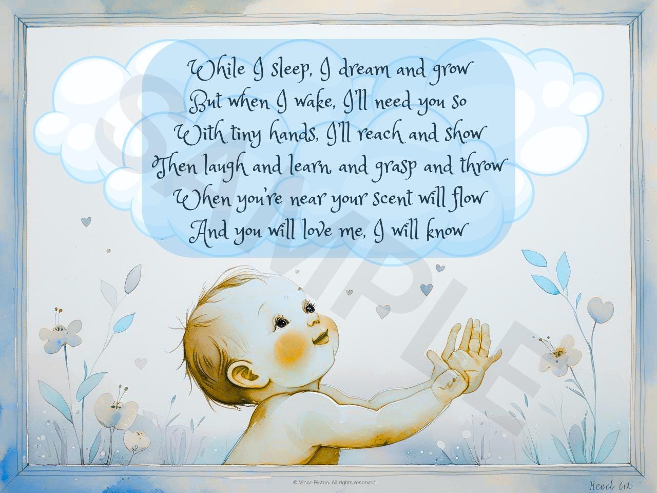 While I Sleep Poem Print – Downloadable Baby Nursery Wall Art – A4 ...