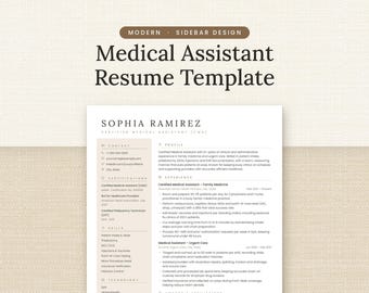 Vorlage für einen modernen Lebenslauf als Medizinische/r Fachangestellte/r (CMA CV mit Seitenleiste) (Digitaler Download)