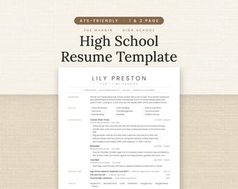 Vorlage für einen Lebenslauf für Schüler, ATS-optimierter Lebenslauf für Teenager für den ersten Job, Word- und Google-Docs-Format, 1- und 2-seitiger Lebenslauf mit Anschreiben