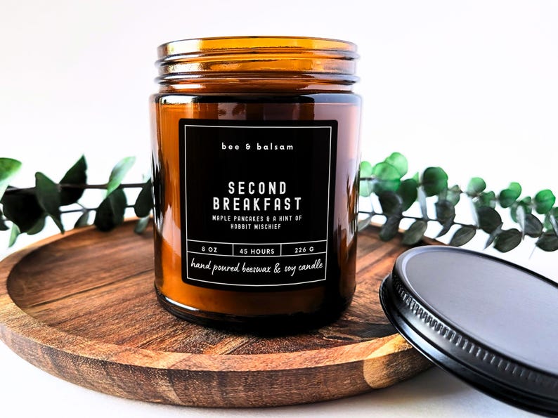 Second Breakfast Candle Hobbit Gift for Book Lovers Lord of the Rings Candle Literary Fantasy Tolkien Fan Gift LOTR Hobbitcore LOTR Candle