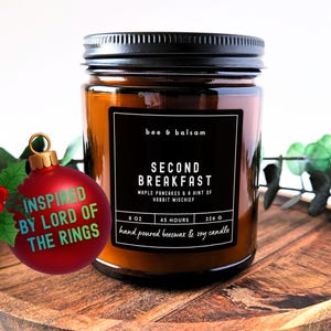 Second Breakfast Candle Hobbit Gift for Book Lovers Lord of the Rings Candle Literary Fantasy Tolkien Fan Gift LOTR Hobbitcore LOTR Candle