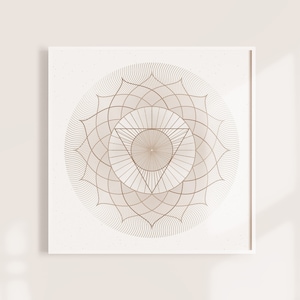 Throat Chakra Print, Neutral Yoga Room, Boho Wall Art, Meditation Decor, Visuddha Chakra Poster