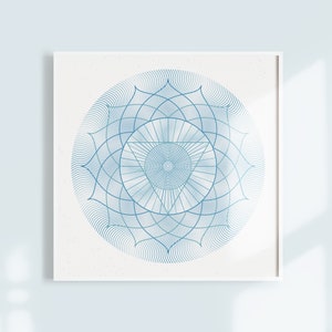 Throat Chakra Art Print, Meditation Yoga Decor, Visuddha Blue Art