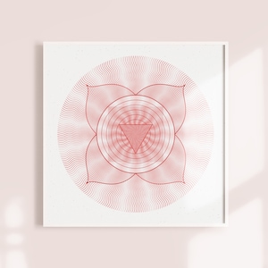 Root Chakra Art Print, Yoga Meditation Decor, Red Poster