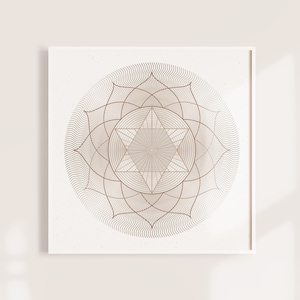 Heart Chakra Print, Neutral Yoga Room, Boho Wall Art, Meditation Decor, Anahata Chakra Poster