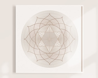 Heart Chakra Print, Neutral Yoga Room, Boho Wall Art, Meditation Decor, Anahata Chakra Poster