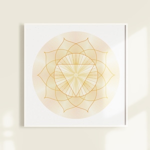 Solar Plexus Chakra Art Print, Yellow Meditation Poster