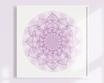Crown Chakra Art Print, Sahasrara Chakra, Yoga Meditation Room Decor
