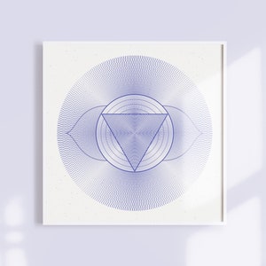 Indigo Third Eye Chakra Print, Yoga Meditation Room Decor