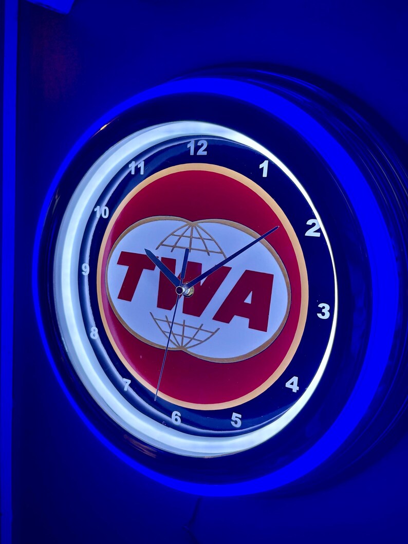 TWA Logo Airline Airport Terminal Pilot Stewardess Bar Man Cave Blue ...