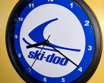 Ski Doo Snowmobile Garage Man Cave Bar Advertising Wall Clock Sign