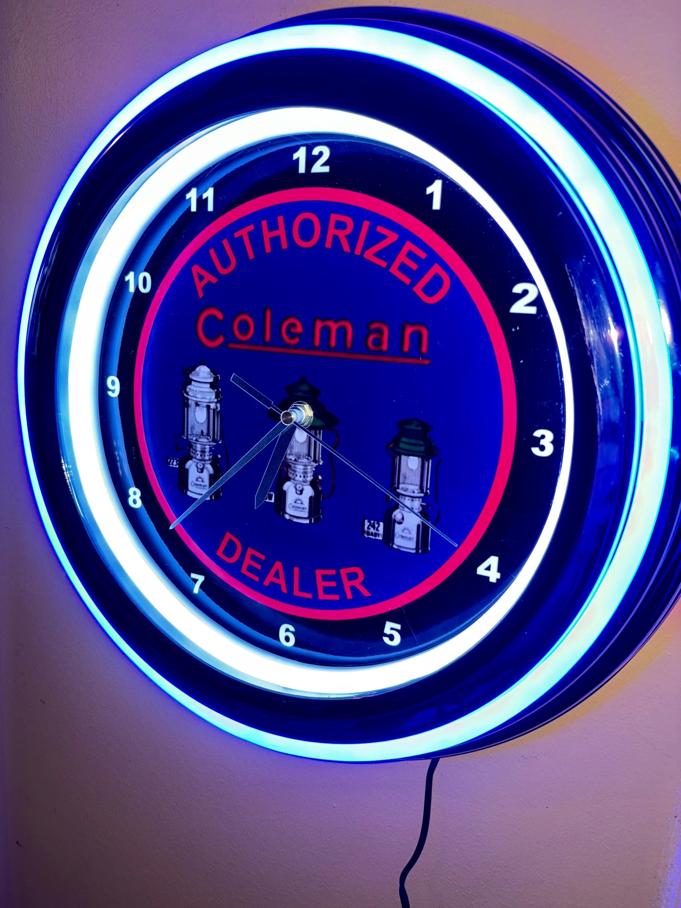 Coleman Camping Lanterns Oldlogo Hardware Store Garage Man Cave Blue ...