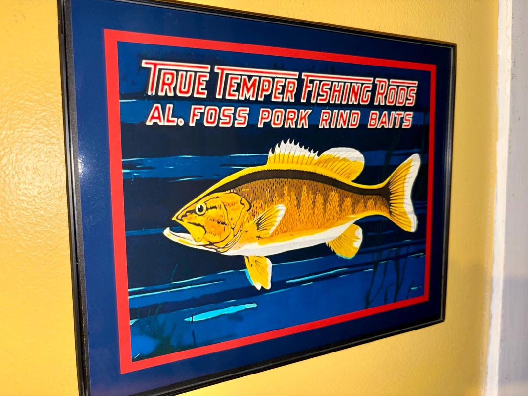 True Temper Fishing Rods Tackle Bait Shop Store Hunting Lodge Bar Man ...