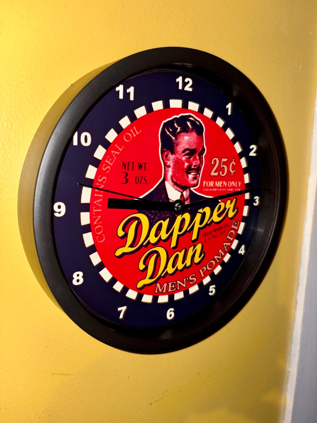 Dapper Dan Hair Pomade Barber Shop Man Cave Bar Advertising Wall Clock ...