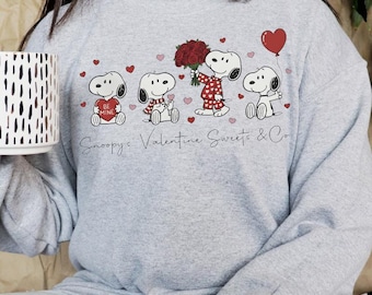 Snoopy Valentine PNG, Peanuts Love Clipart, Hearts & Roses (Digital Download)