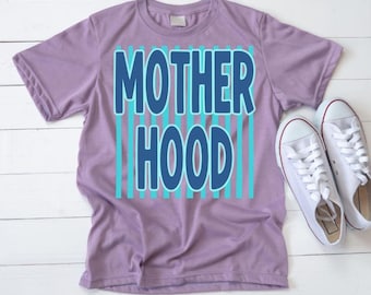 Striped Motherhood PNG, Trendy Mama Sublimation Design, DYI Gift for Mother's Day, Preppy Mom Shirt Design, Trending Shirt Design