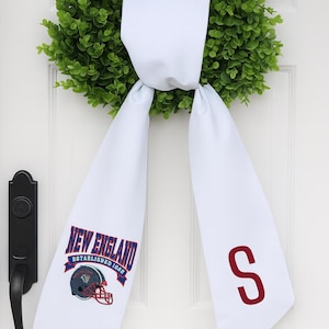 Embroidered NFL Team Wreath Sash: Custom Football Door Decor