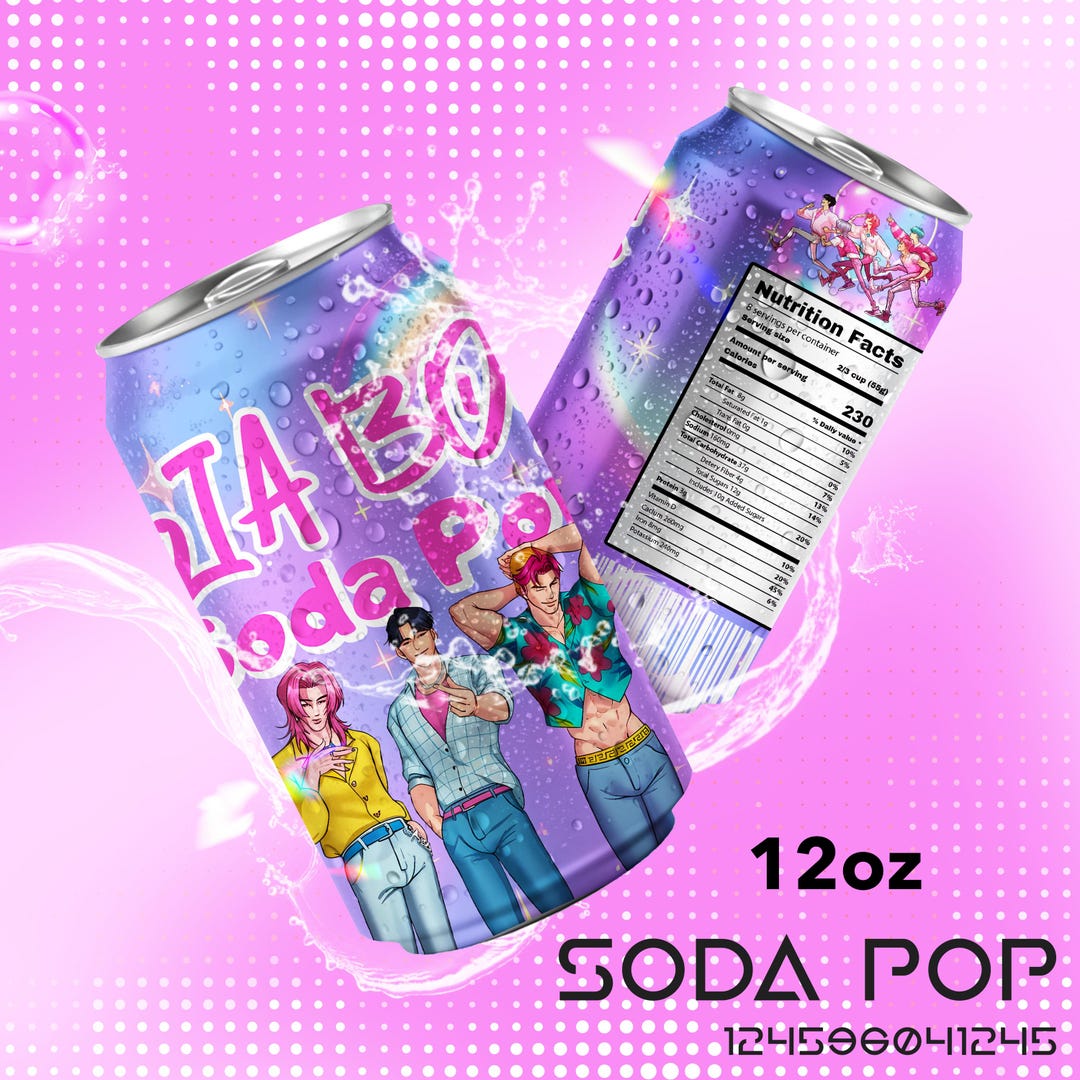 Kpop Demon Hunters 12oz Saja Boys Soda Pop Can Labels Saja Boys Can 