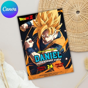 Dragon Ball Birthday Invitation, Dragon Ball Invite, Goku Birthday Invitation, Kids Birthday Party Invite, DBZ Invite, Canva Editable
